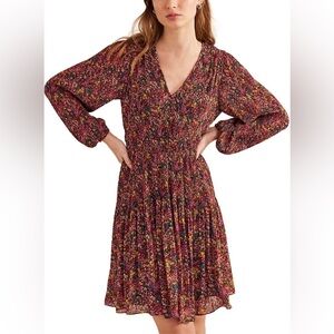 Boden V-Neck Plisse Mini Dress Size 12 EUC